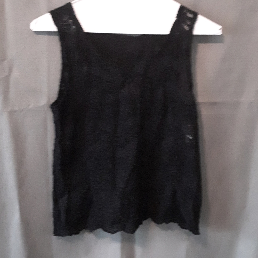 Black embroidered lace top.